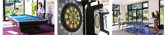 ビリヤード、ダーツ、卓球